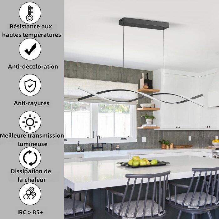 Suspension LED rectangulaire 120cm - Dimmable - Télécommande - 34% de remise