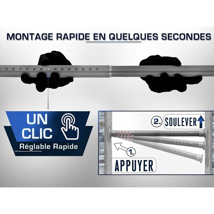 Tringle à rideau télescopique 210-260 cm gris - 31% de remise