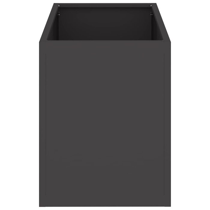 Jardinière d'extérieur noire en acier - 50x32x40cm - 28% de remise