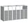 Abri pour 3 poubelles en acier gris - 216x81x115 cm - 37% de remise