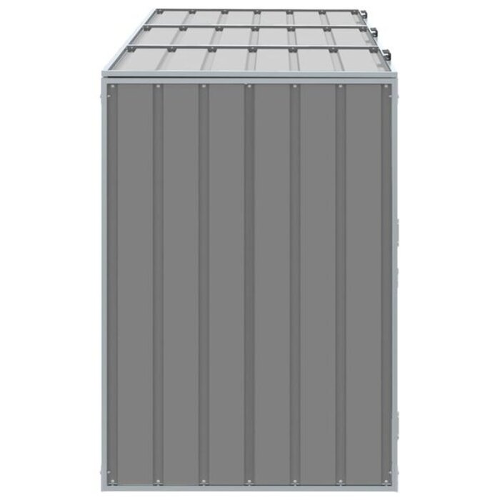 Abri pour 3 poubelles en acier gris - 216x81x115 cm - 37% de remise