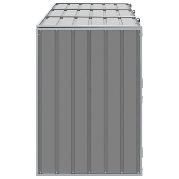 Abri pour 3 poubelles en acier gris - 216x81x115 cm - 37% de remise