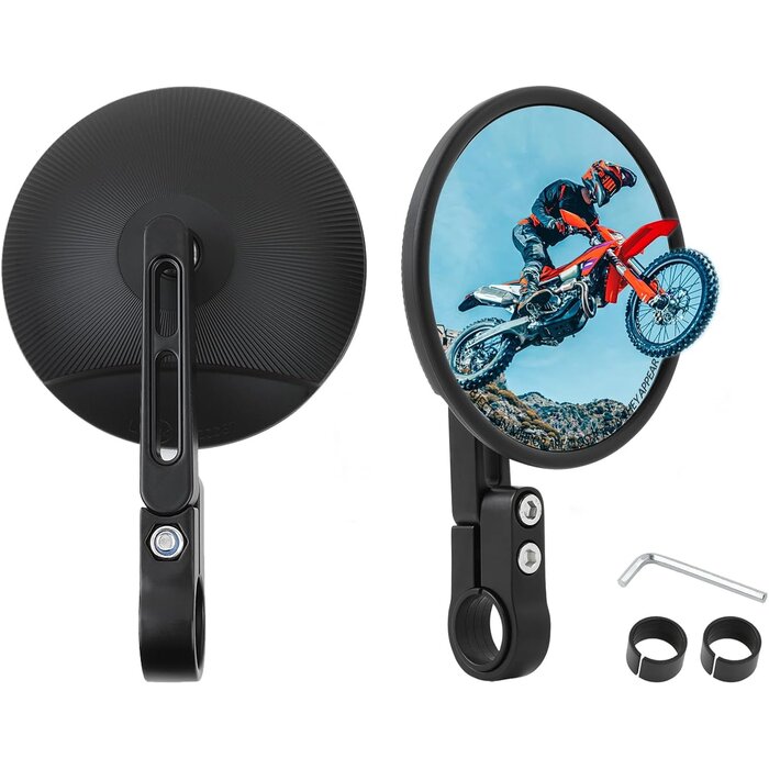 Rétroviseurs Moto Rond Noir 10,2 cm - Homologués E24 - 33% de remise