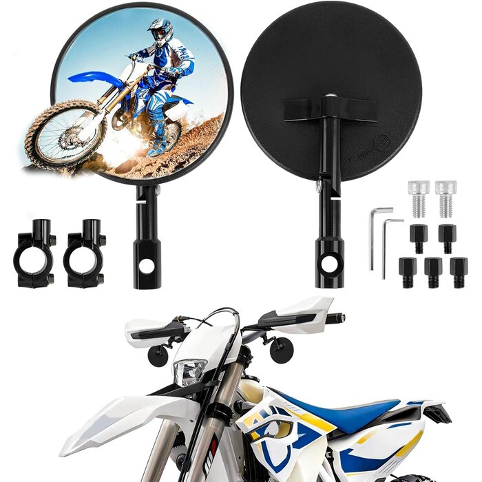 Rétroviseurs Moto Rond Noir 10,2 cm - Homologués E24 - 33% de remise