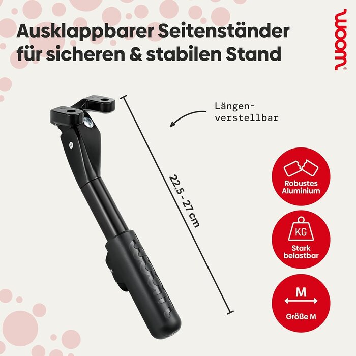 Béquille latérale pour vélo enfant - Noir - Montage axe arrière - 31% de remise