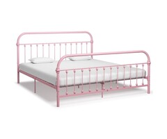 Vidaxl Cadre de lit en métal rose 180x200 cm - 52% de remise