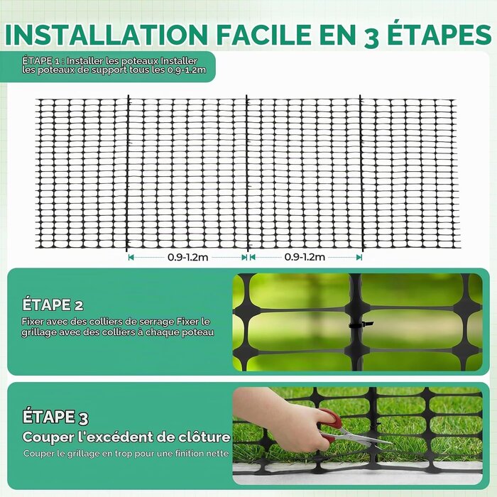 Clôture de jardin mobile 30 m noire - 33% de remise