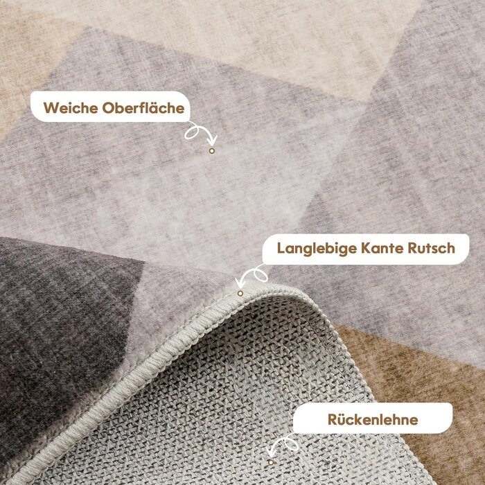 Tapis moderne taupe 140x200 cm - Géométrique - 29% de remise