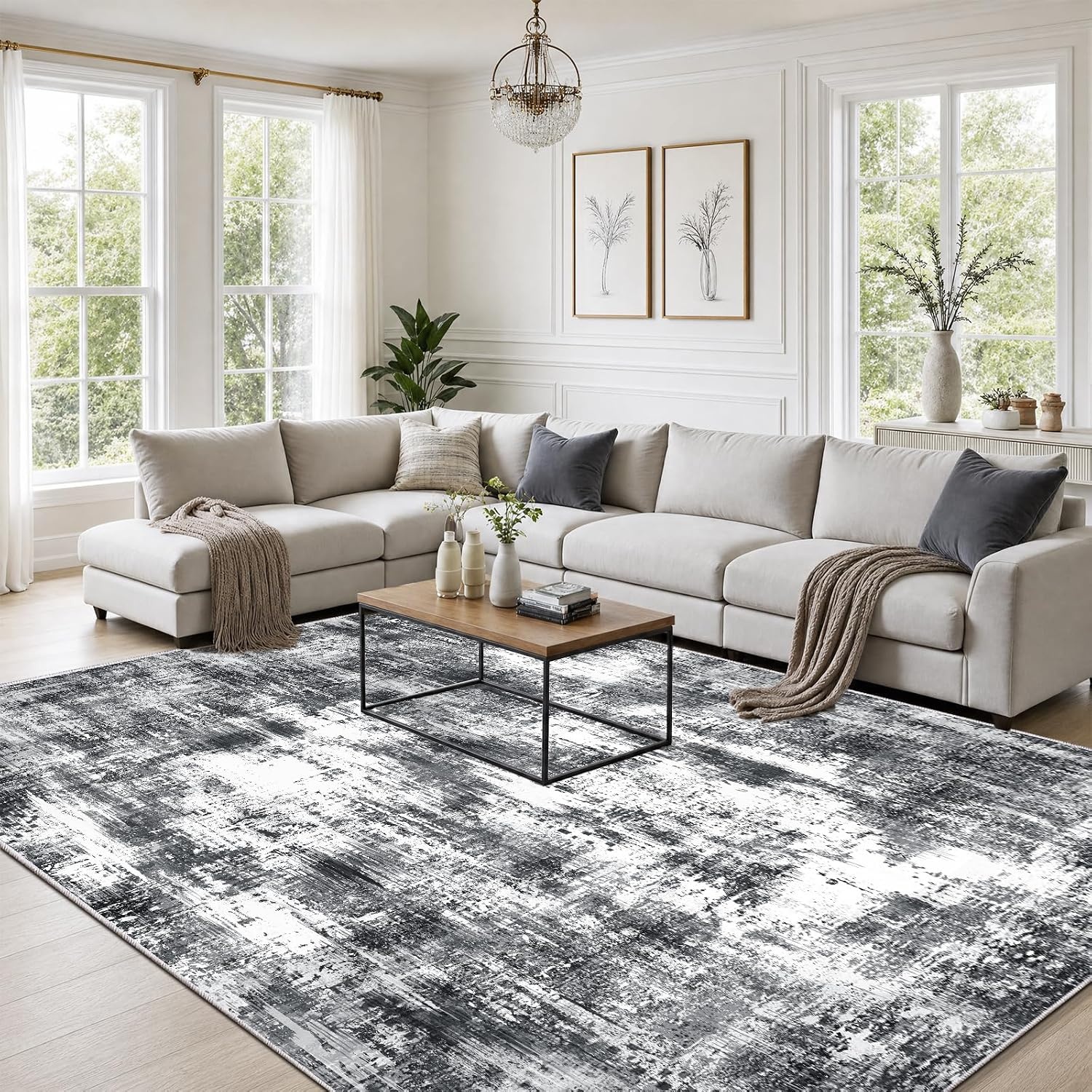 Tapis moderne taupe 140x200 cm - Géométrique - 29% de remise