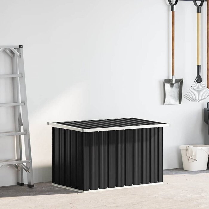 Coffre de jardin en acier anthracite - 109 cm - 34% de remise