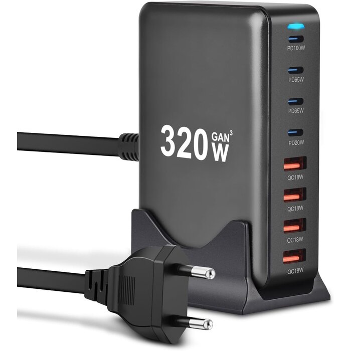 Station de charge 8 ports 440W GaN - 33% de remise sur modèle déballé