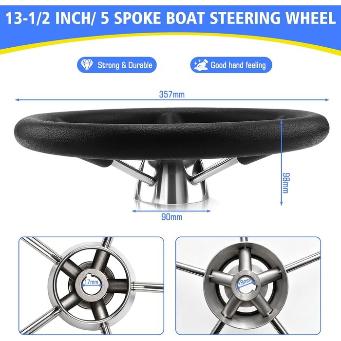 Volant de bateau 5 branches 34,3 cm inox/mousse - 34% de remise