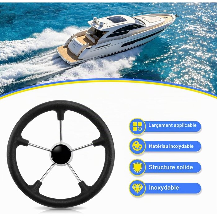 Volant de bateau 5 branches 34,3 cm inox/mousse - 34% de remise