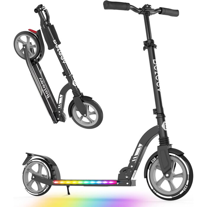 Trottinette pliable V10 noire, roues 230mm, ajustable - 33% de remise