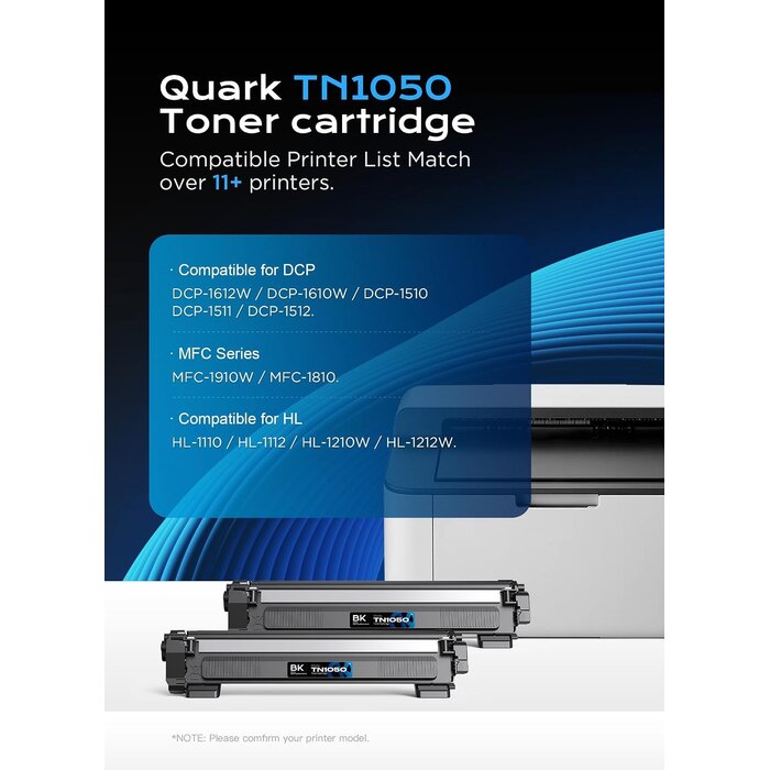 Lot de 4 cartouches toner pour Brother TN-1050 - 31% de remise
