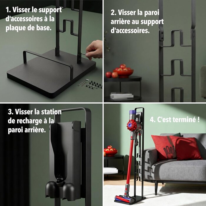 Support autoportant pour aspirateur - Acier 127 cm - Noir - 31% de remise