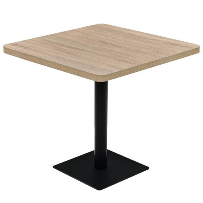 Table de bistrot carrée 80x80x75 cm chêne - 35% de remise