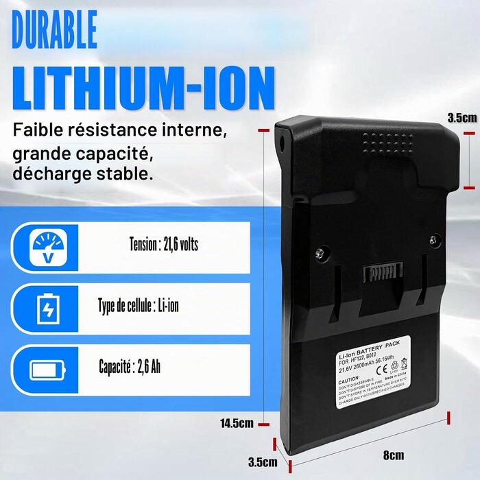 Batterie 21,6V 3000mAh pour aspirateur - 33% de remise