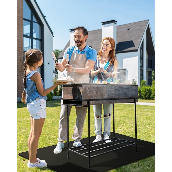 Tapis de barbecue 75x120 cm - Résistant au feu - Noir - 31% de remise