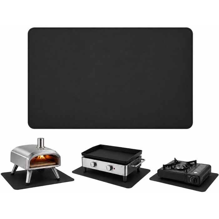 Tapis de barbecue 75x120 cm - Résistant au feu - Noir - 31% de remise