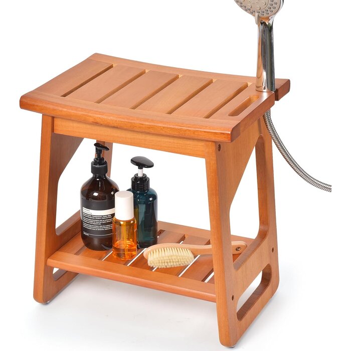 Banc de douche en teck 40x30x42,5 cm - 33% de remise