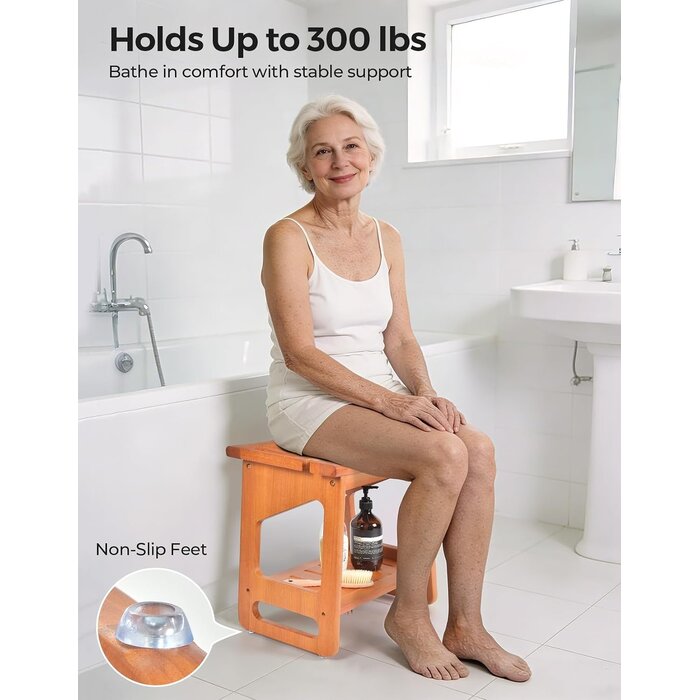 Banc de douche en teck 40x30x42,5 cm - 33% de remise