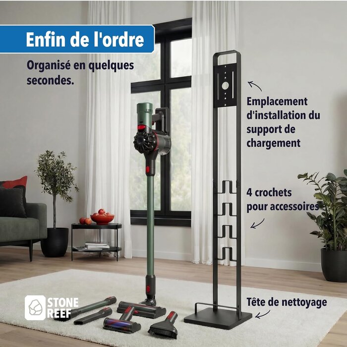 Support autoportant pour aspirateur Dyson - 127 cm - Noir mat - 31% de remise