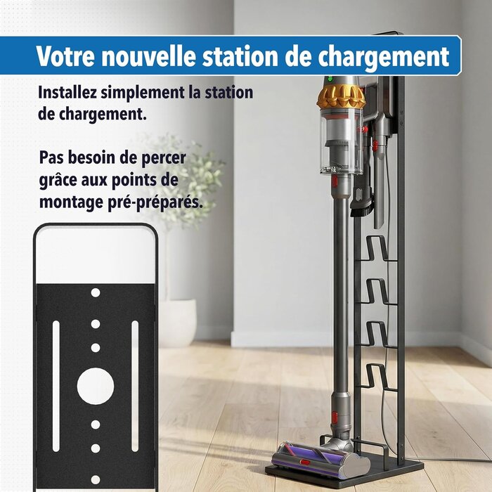 Support autoportant pour aspirateur Dyson - 127 cm - Noir mat - 31% de remise