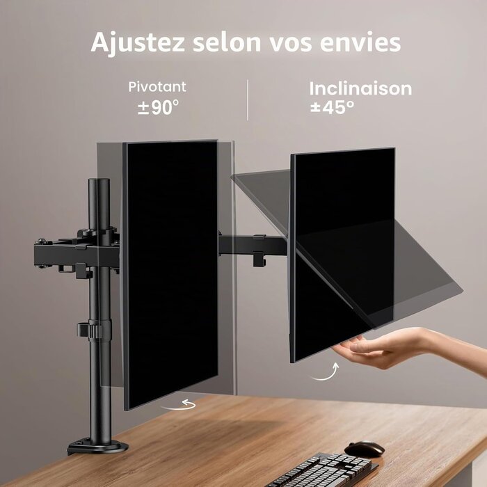 Bras articulé pour 2 moniteurs 13-32 pouces - 32% de remise
