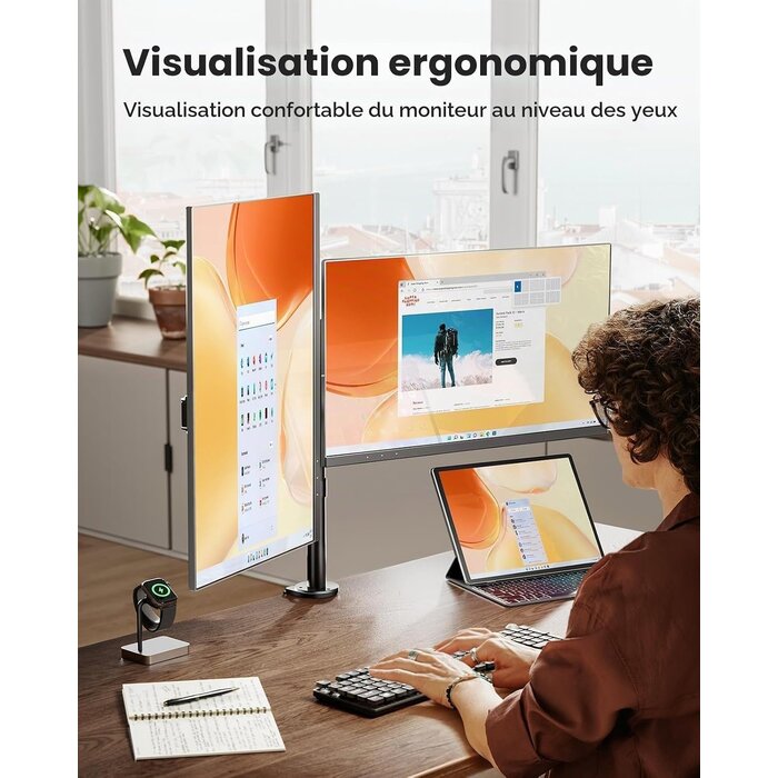 Bras articulé pour 2 moniteurs 13-32 pouces - 32% de remise
