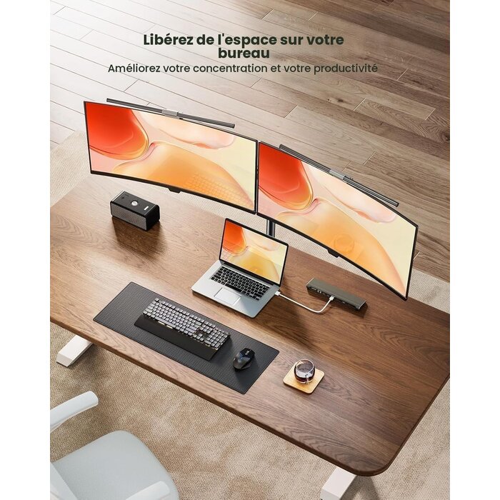 Bras articulé pour 2 moniteurs 13-32 pouces - 32% de remise
