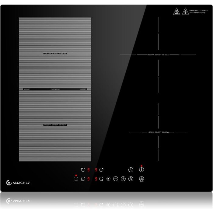 Plaque induction 60 cm 4 zones 7400W - Noir - 30% de remise