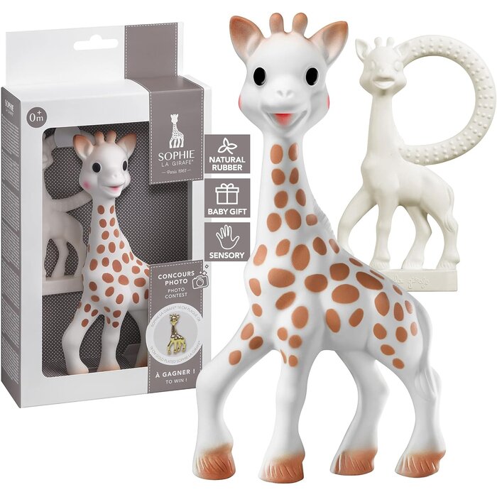 Coffret cadeau bébé girafe vanille beige - 29% de remise