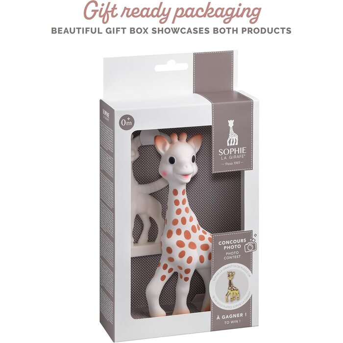 Coffret cadeau bébé girafe vanille beige - 29% de remise