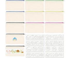 Lot de 10 trousses à personnaliser + 8 pochoirs - 45% de remise
