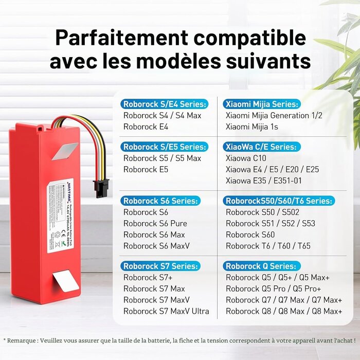 Batterie Robot Aspirateur 14,4V 6700mAh - 31% de remise