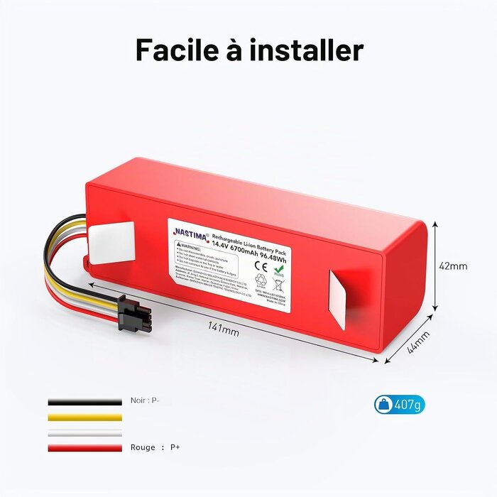 Batterie Robot Aspirateur 14,4V 6700mAh - 31% de remise