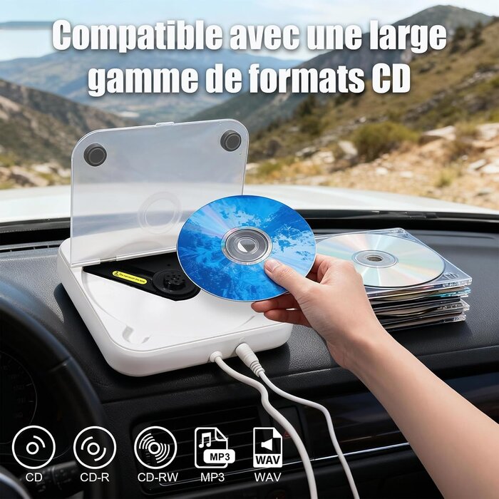 Lecteur CD Portable Bluetooth Boombox - 33% de remise