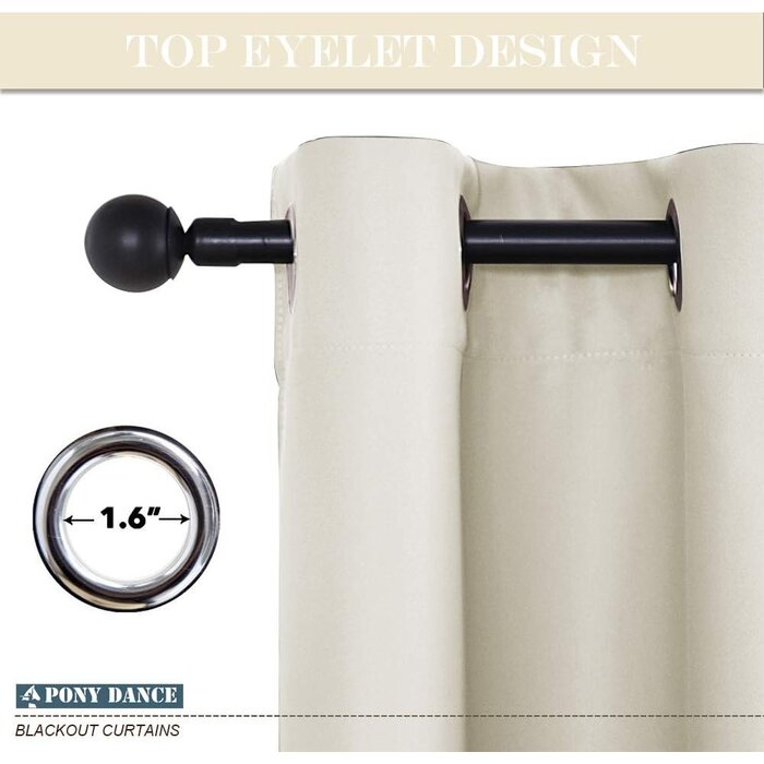 Rideaux occultants 140x160 cm Beige - Lot de 2 - 32% de remise