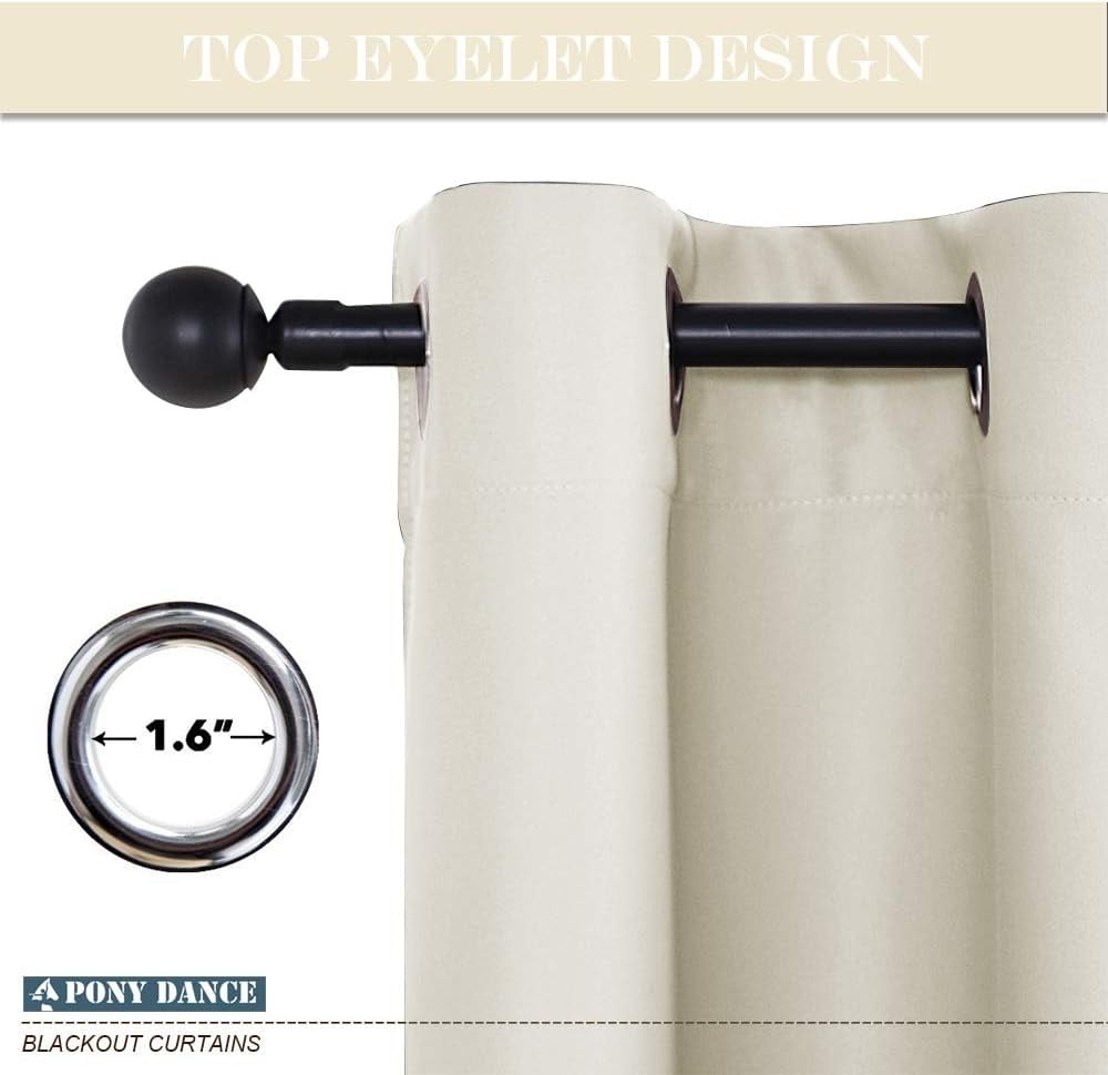 Rideaux occultants 140x160 cm Beige - Lot de 2 - 32% de remise
