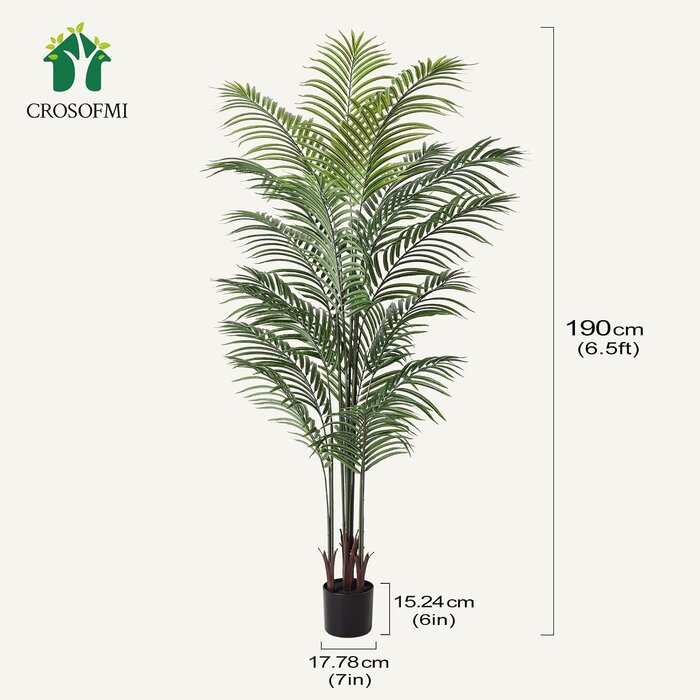 Lot de 2 palmiers artificiels 190 cm - Vert - 34% de remise