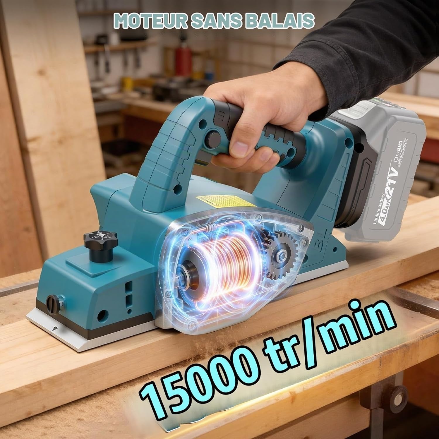 Rabot électrique sans fil 18V - 82mm - 2 batteries 4.0Ah - 33% de remise