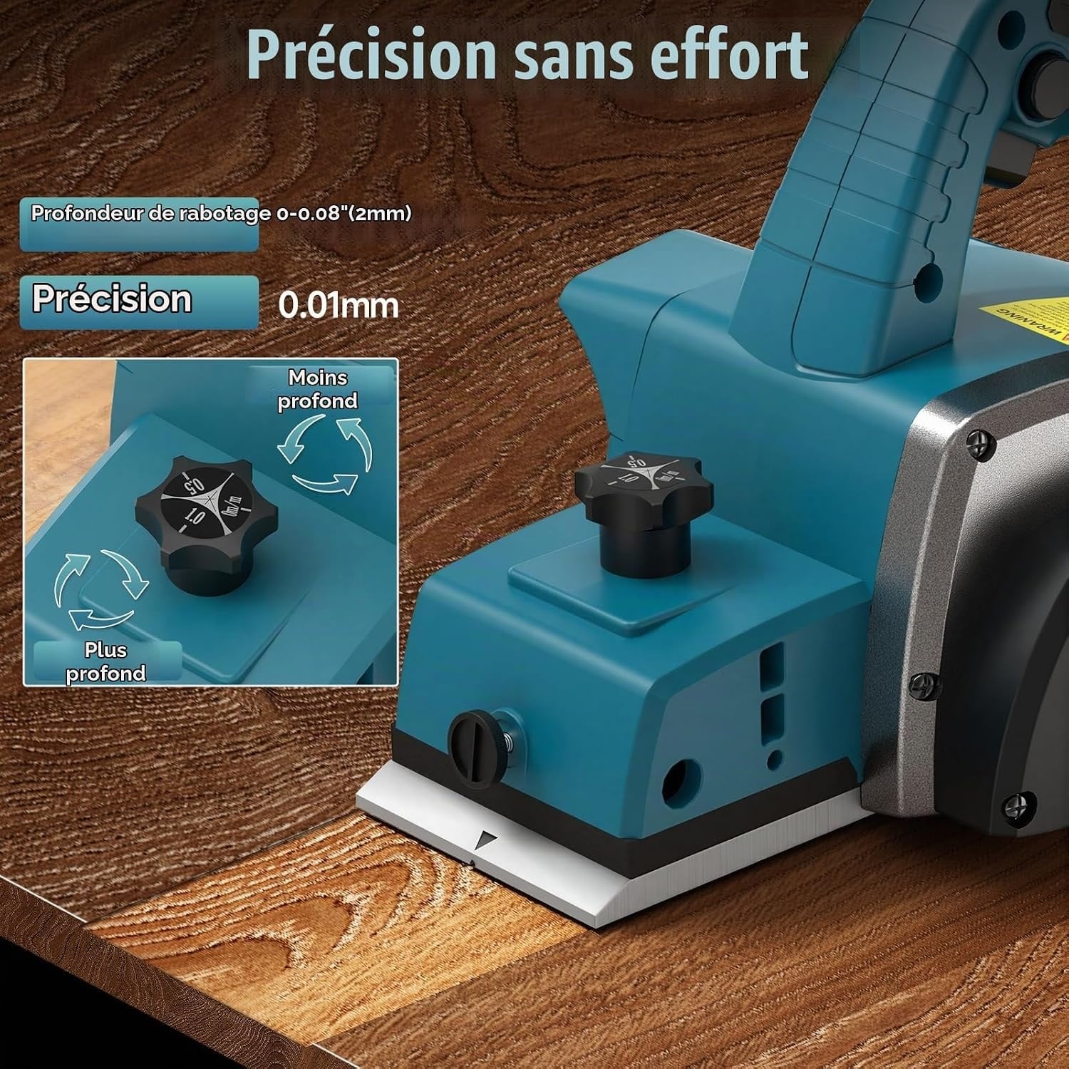 Rabot électrique sans fil 18V - 82mm - 2 batteries 4.0Ah - 33% de remise