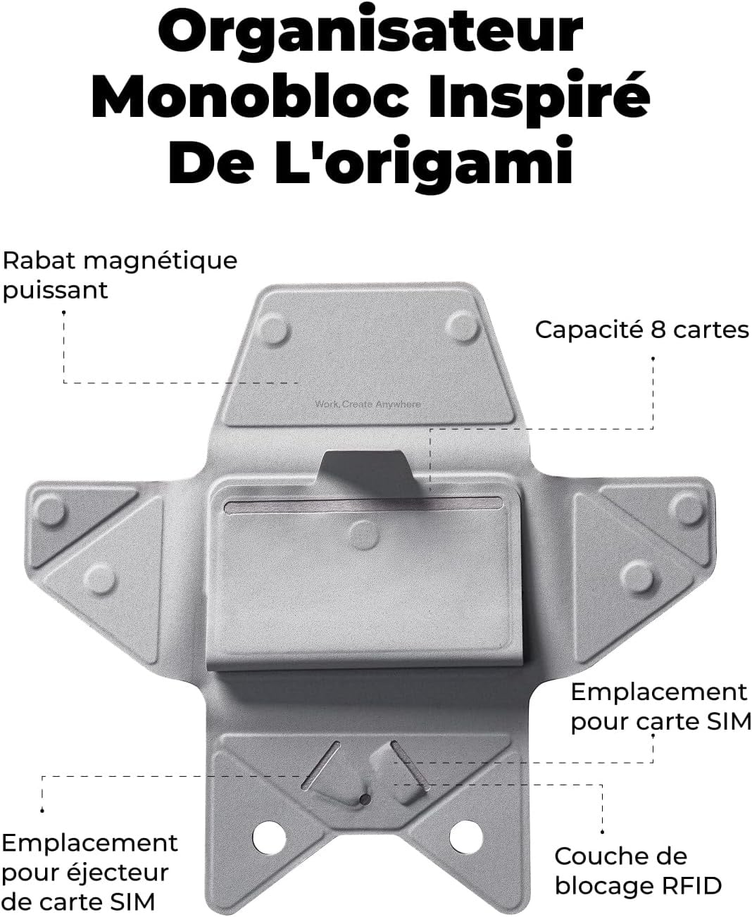 Portefeuille MagSafe minimaliste cuir vegan Taupe - 32% de remise