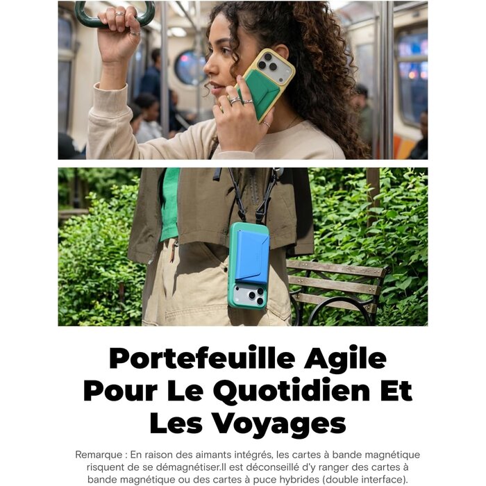 Portefeuille MagSafe minimaliste cuir vegan Taupe - 32% de remise