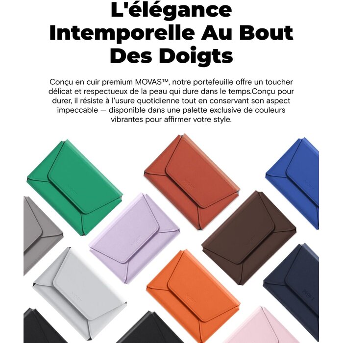 Portefeuille MagSafe minimaliste cuir vegan Taupe - 32% de remise