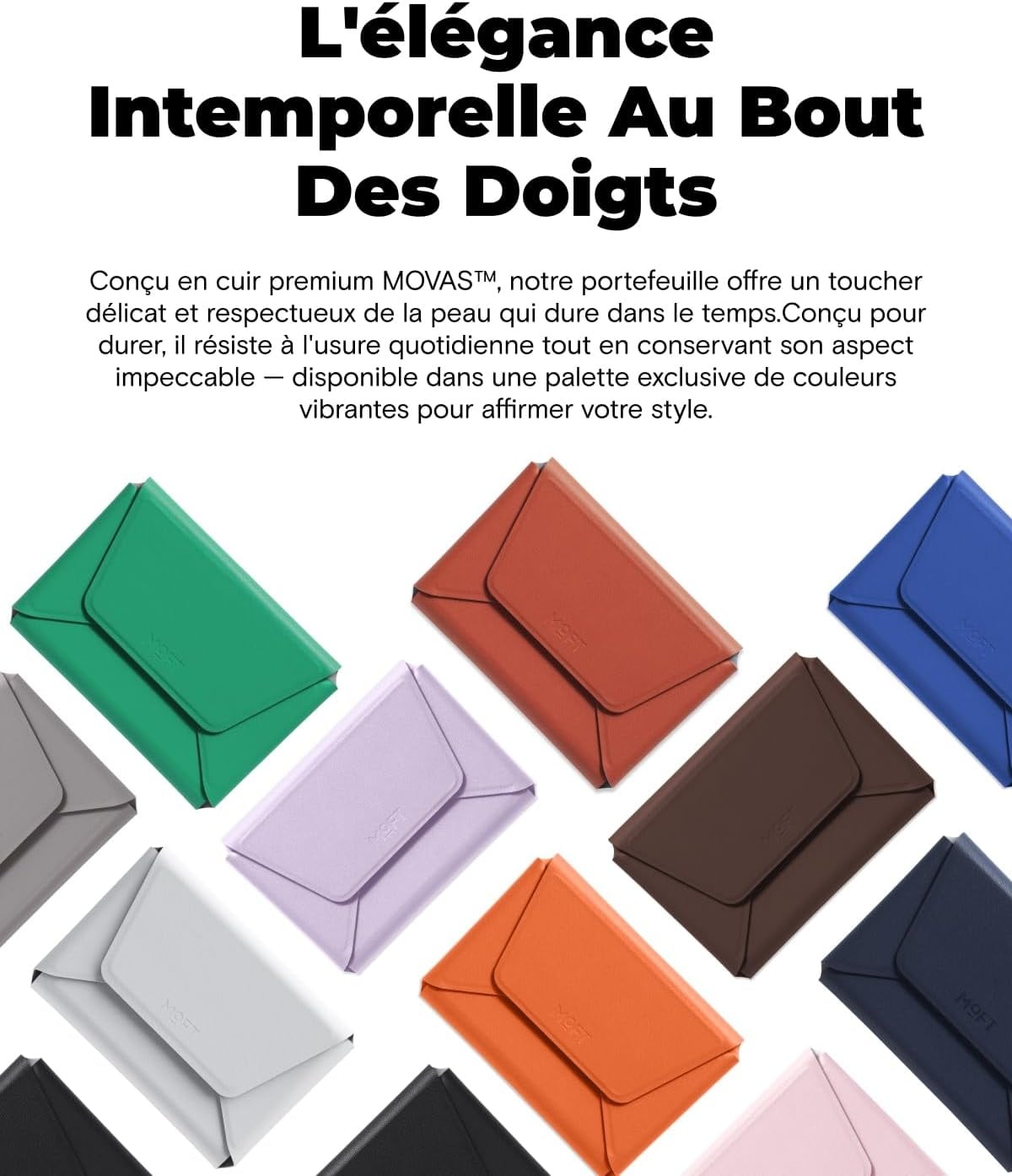 Portefeuille MagSafe minimaliste cuir vegan Taupe - 32% de remise