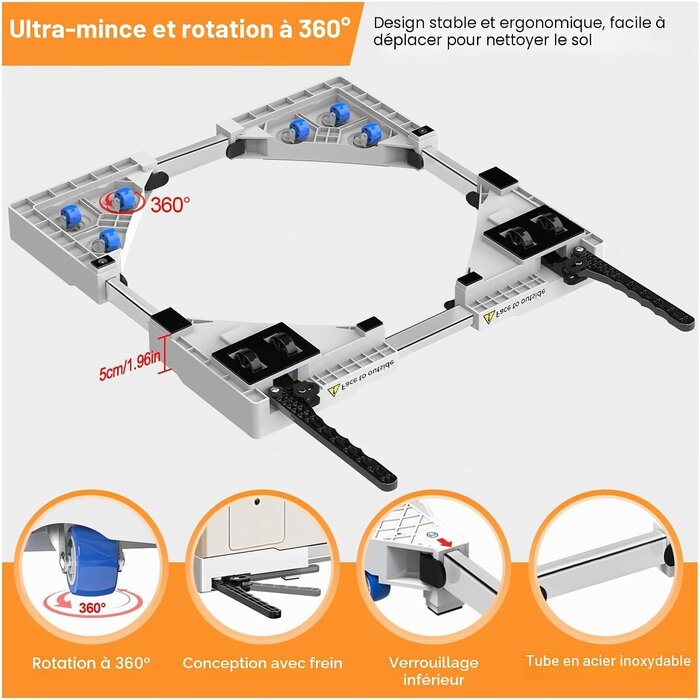 Socle réglable pour machine à laver 400kg - 33% de remise