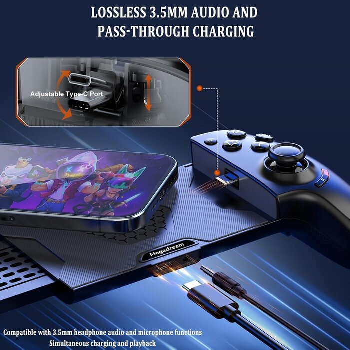 Manette de jeu mobile USB-C avec effet Hall - Noir - 31% de remise