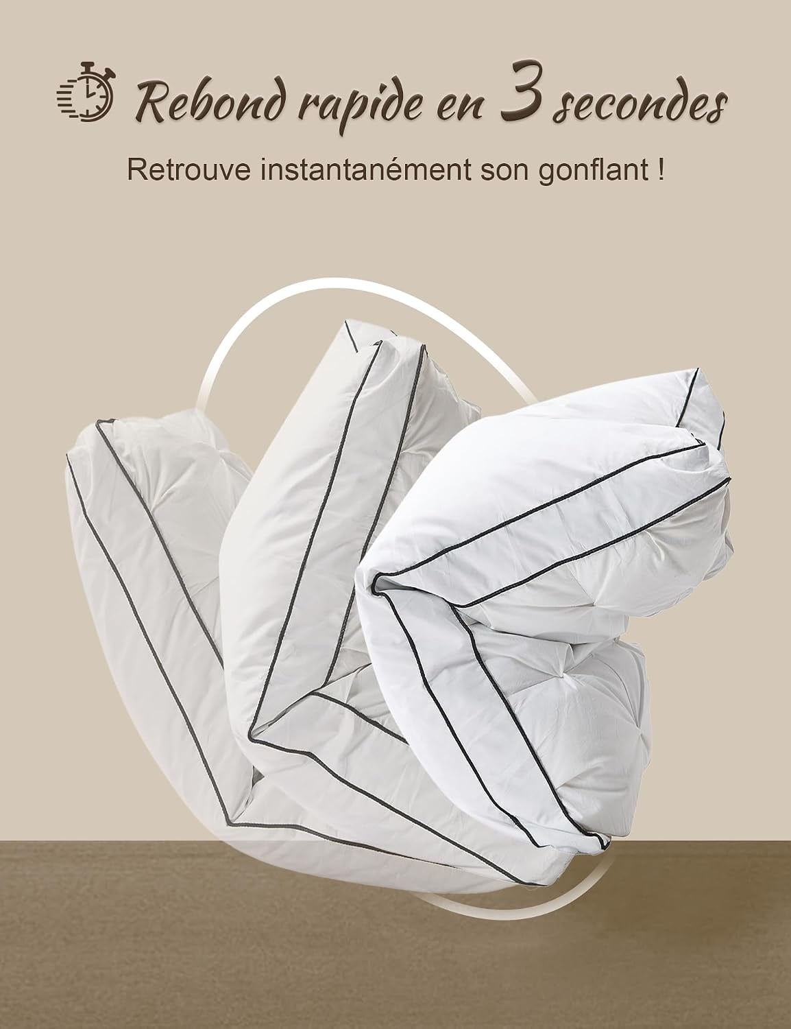 Lot de 2 oreillers en duvet 50x75 cm - 34% de remise